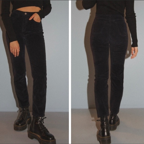 Brandy Melville Pants - Brandy Melville Black Corduroy Pants Size 24
